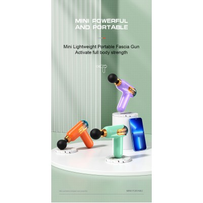 Easy to operate handheld mini fascia gun, rechargeable muscle massager after fitness