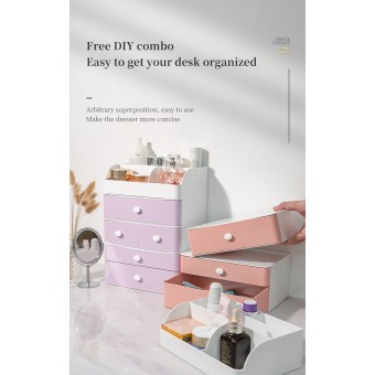 Multilayer Stackable desktop plastic storage box Makeup Organizer Storage drawer organizer box