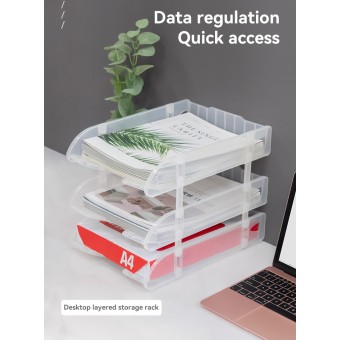 Customized plastic Stackable Desktop Stationery A4 Letter size Document File Organizer File Tray