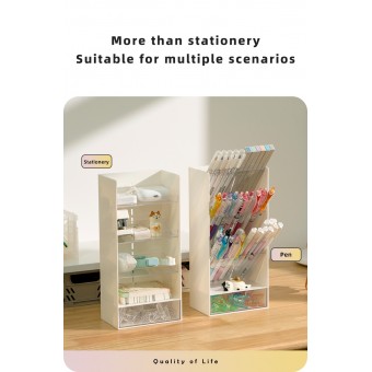 Custom Oblique Plastic PS Pen Holder Cosmetic Holder Office Desk Accessory Desk Organizer