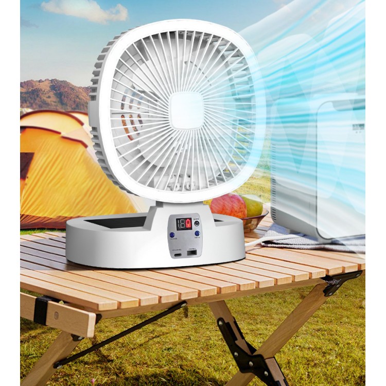 Outdoor Camping Fan Solar Rechargeable Ultra Long Range Wireless Portable Dimming Electric Fan Outdoor Camping Fan Solar Rechargeable Ultra Long Range Wireless Portable Dimming Electric Fan